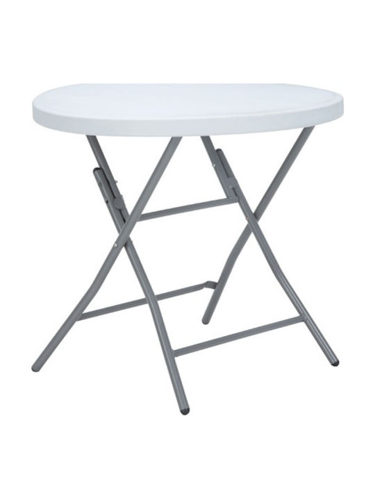Auxiliary Outdoor Foldable Table with Plastic Surface and Metal Frame Pink 60x60xcm