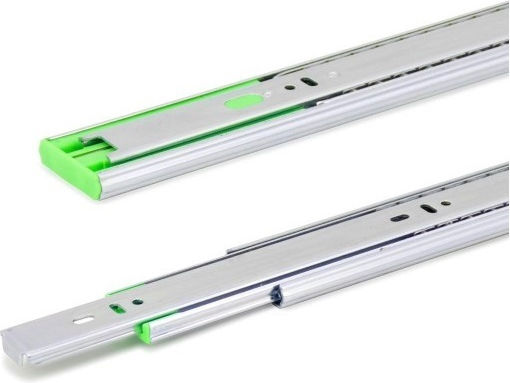 Finetto Telescopic Drawer Guide Ball Bearing Brake Nickel 35kg 500mm
