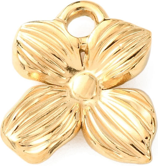 Stahl Klemmelement Blume Gold 17,5x16mm 1 Stück