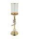 Marhome Candle Holder Glass in Gold Color 12x12x45cm 1pcs