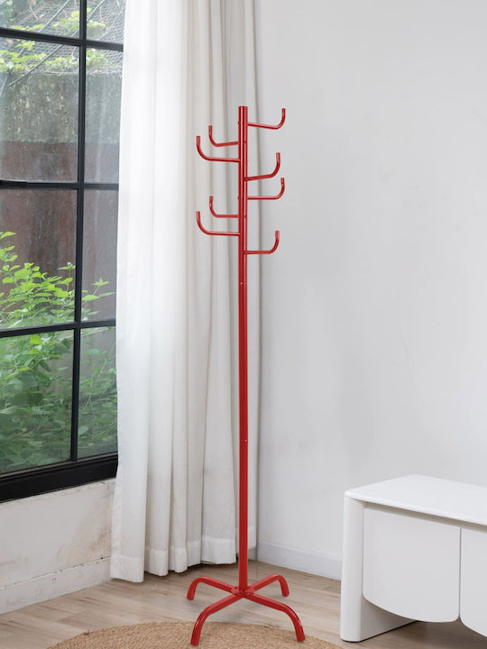 Polihome Metallic Coat Rack Red Bolli 52x52x175cm