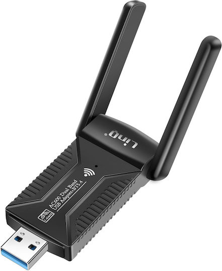 Linq Usb Wifi Network Card 600mbps Bluetooth 5.4 Dual Band Black