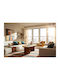 Round Central Coffee Table Made of Solid Wood Beige W120xD60xH40cm