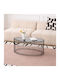 Round Central Coffee Table Temporal Oval Glass Mauro M90xW60xH40.5cm