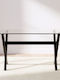 Veramar Tisch Speisesaal mit Glasoberfläche 150x90x75cm