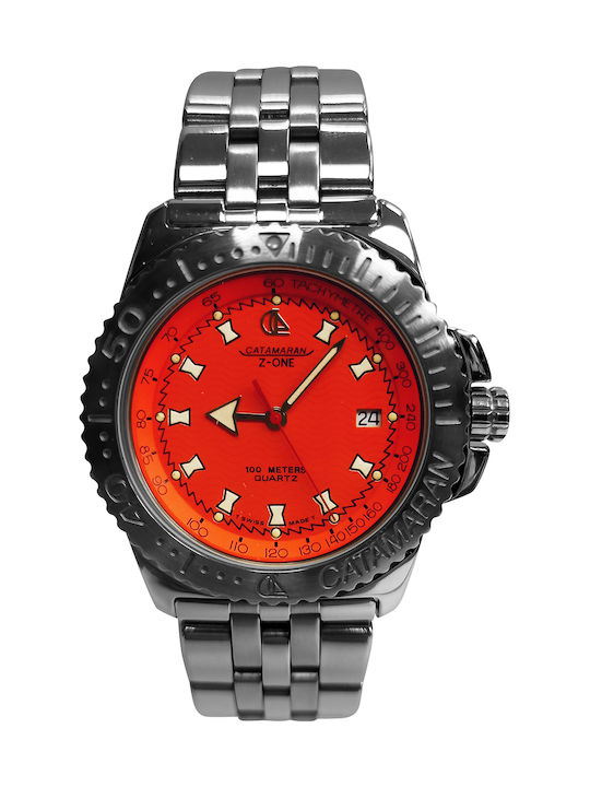Catamaran Men's Watch 41mm Battery with Silver Metal Bracelet
