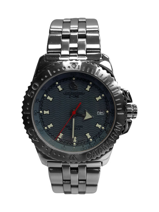 Catamaran Men's Watch 41mm Battery with Silver Metal Bracelet