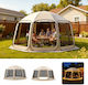 Vevor Summer Camping Tent Beige for 15 People 450x425x245cm