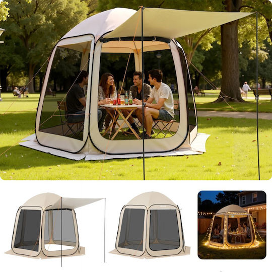 Vevor Summer Camping Tent Beige For 8 People 303x265x230cm