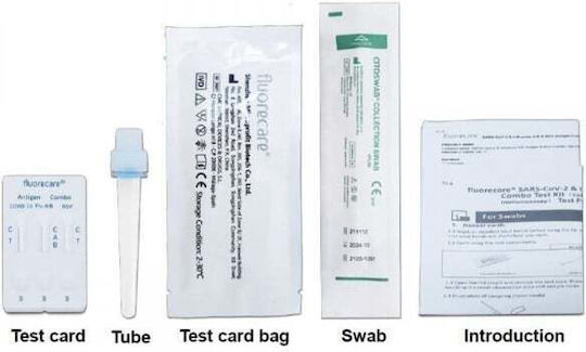 Microprofit Biotech Fluorecare SARS-COV-2 & Influenza A/B & RSV Antigen Combo 10бр Самодиагностичен Тест за Бързо Откриване Антигени с Проба от Нос