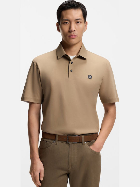 Boss Polo Short Sleeve Blouse Beige