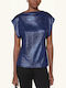 Women's Blouse Short Sleeve Navy 283110-Navy