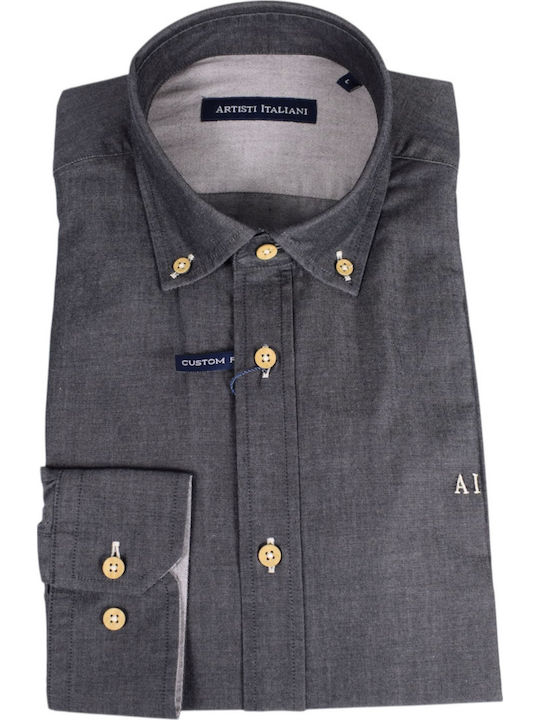 Cu mânecă lungă Denim Cămașă Black