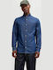 Langärmeliges Herrenhemd in Normale Passform Medium Aged Denim