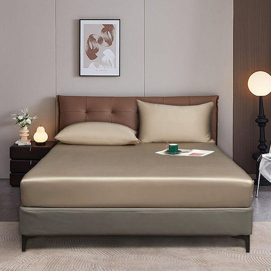 Luofanfei Διπλό 140x200+30εκ. με Λάστιχο Brown