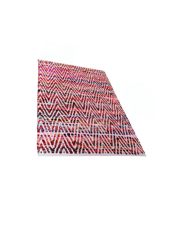 Gifiie Χειροποίητο Χαλί Ορθογώνιο από Γιούτα White Red 60x90cm