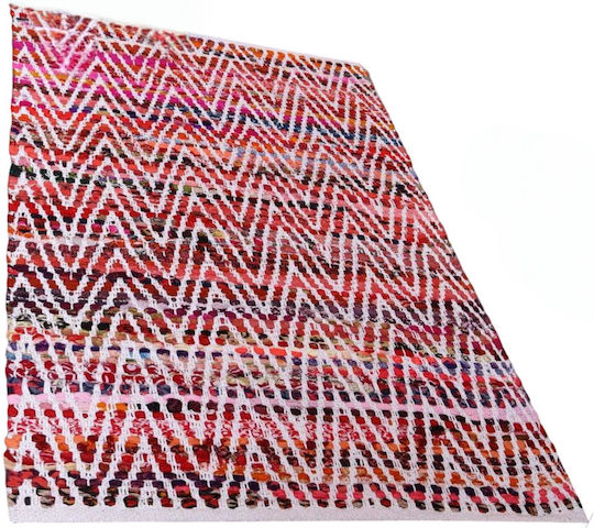 Gifiie Χαλί Χειροποίητο από Γιούτα 60x90cm White Red