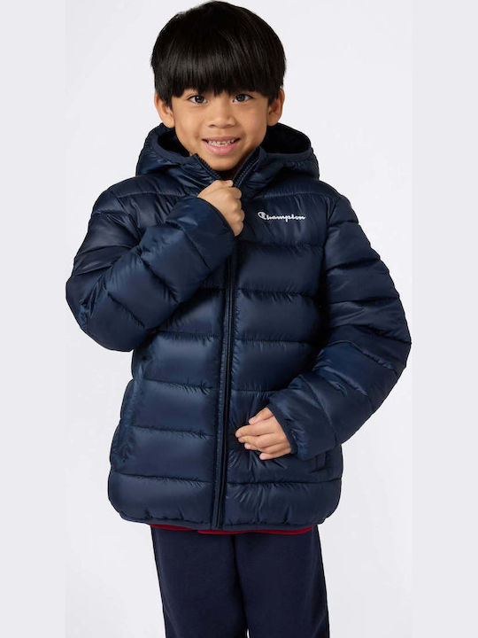 Champion Παιδικό Casual Μπουφάν με Κουκούλα Navy