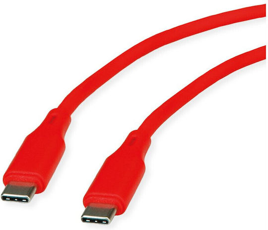 Roline USB 2.0 Kabel Typ C-C Stecker Stecker Silikon 60 W Rot 1 m