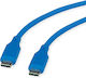 Roline USB 2.0 Kabel Typ C-C Stecker-Stecker Silikon 60 W Blau 1 m