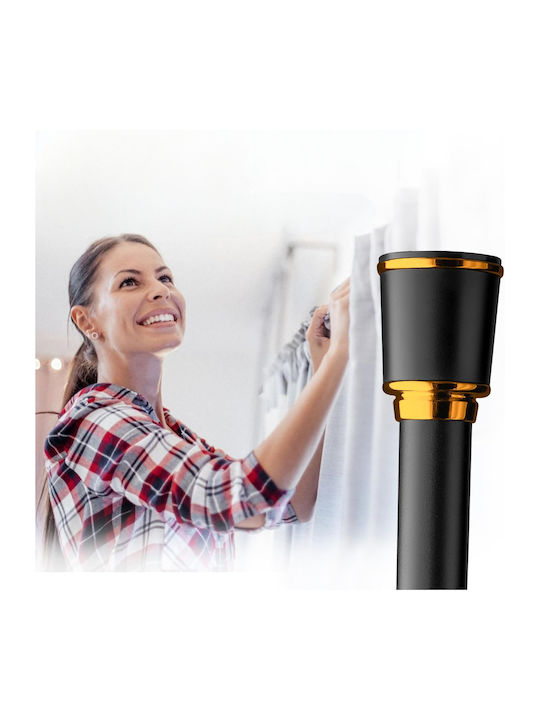 Meisenberg Ausziehbar Metallisch Vorhangstange Einfach Φ32mm 87-120cm Black