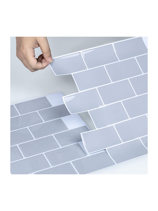 3d Pvc Self-adhesive Wall Tile Stickers 30.5x30.5 Cm 10 Pcs Gray