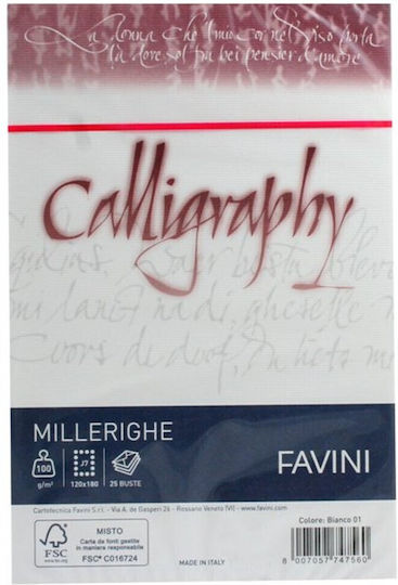 Favini Series Cm 25 Envelopes 100g/m2 White 01 12x18 J7