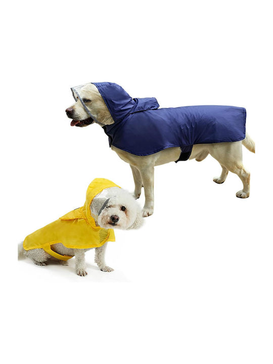 Blue Waterproof Dog Coat with Hood Small