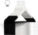 Set 30 Cârlige Anti-Furt Pentru Hotel Marginile Catifea Design Clasic Alb-Negru