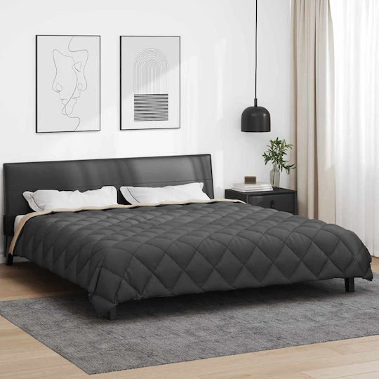 vidaXL Παπλωματοθήκη Διπλή 200x240 Ανθρακί Και Ταμπά