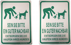 Warning Sign 25x35 Cm In German Language 2 Pieces Aluminum