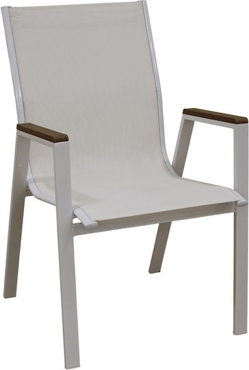 Scaun De Exterior Metalic Alb 24 Bucăți 74x56x90cm
