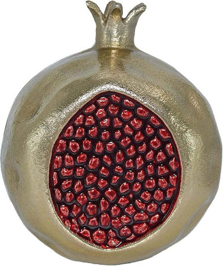 Διακοσμητικό Ρόδι 947-124-009 15x13x16cm Gold-red Μέταλλο
