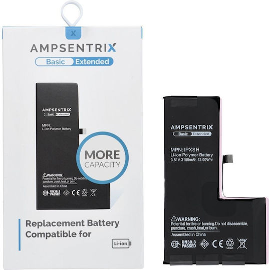 Ampsentrix Συμβατή Μπαταρία Αντικατάστασης για iPhone XS