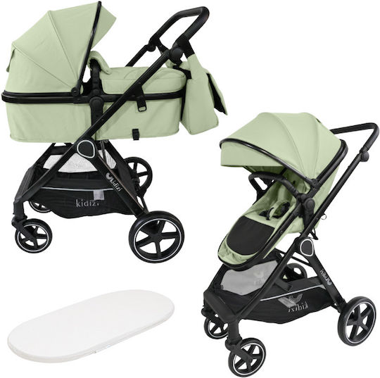 Kidizi Moveo Reglabil 2 în 1 Cărucior pentru copii Potrivit pentru Nou-născut Verde 11kg