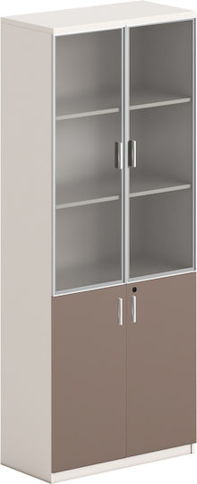 Стояща на пода Офис Дървена Newline С ключалка в бял цвят, 80x40x200см Стояща на пода Офис Дървена Newline С ключалка в бял цвят, 80x40x200см