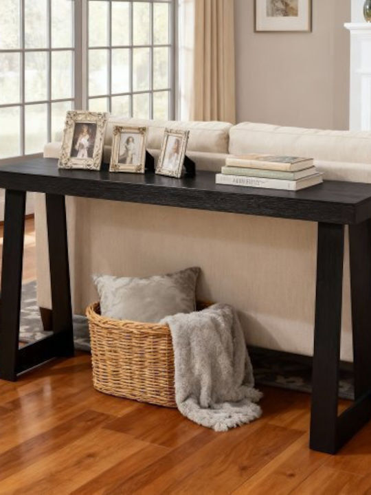 Wooden Console Table Black L140xW30.5xH55.1cm