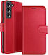 Zanaé Brieftasche Hülle Galaxy S21 FE 5G Stand Magnetischer Klapp Rot
