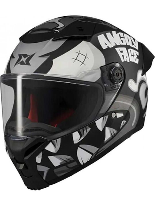 Axxis Fenix Angry face B2 Black/Grey Gloss Κράν...
