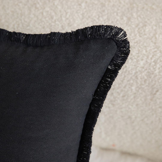 Mandioo Decorative Pillow Case Made of 100% Cotton Black 55x55cm