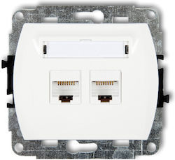 Prize de Rețea Trend 2xRJ45 Cat 5e 8-Pin Alb Gk-2