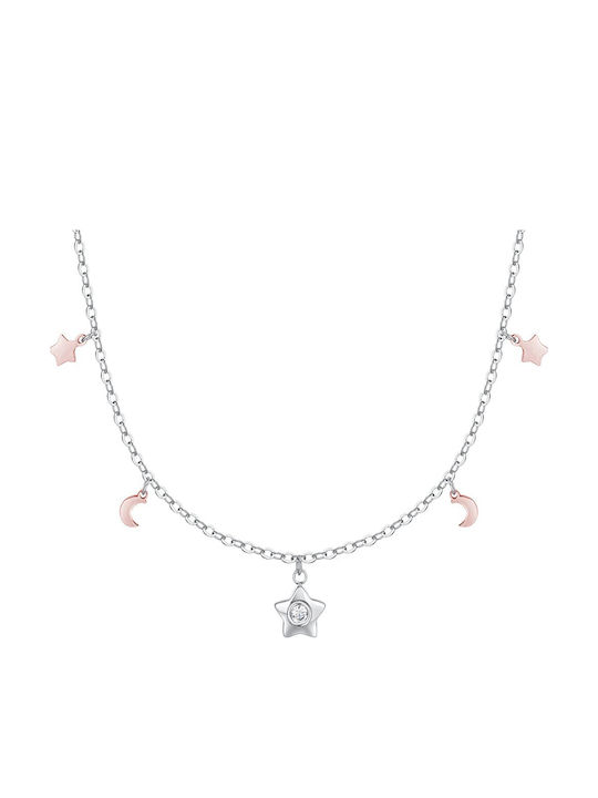 Luca Barra Necklace from Pink Gold Plated Steel