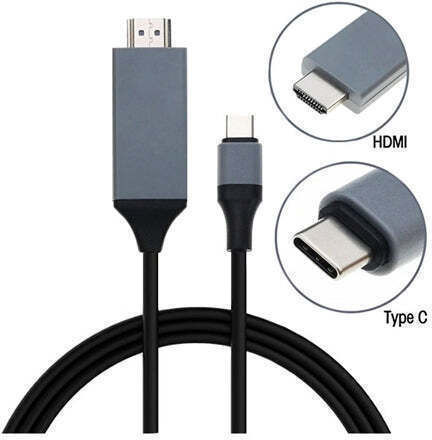 HDMI 1.4 High Speed 1080p 120Hz Cable HDMI male - USB-C male 2m Μαύρο