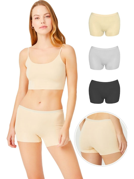 CottonHill Boxer 3 Pack Fără Cusături Multicolori