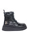 Stiefeletten Damen aus Lackleder Schwarz