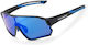 Rockbros Sportliche Kinder-Sonnenbrillen mit Polarisiertem Spiegelglas in Schwarz