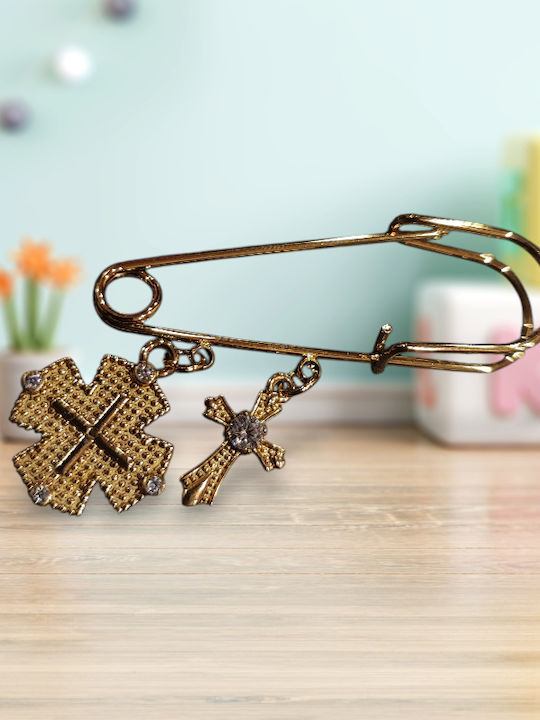Child Safety Pin with Cross for Boy