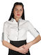 Langärmelig Damen Hemd White