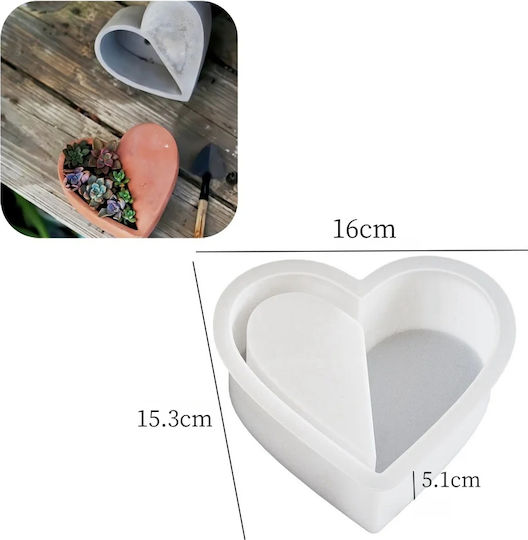 Silicone Mold Heart Half Container Hollow 16x15.3x5.1cm