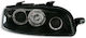 Vordere Angel Eyes Fiat Punto 1999-2003 Schwarze Lampen H1 Satz 2 Stück